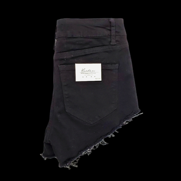 KanCan Black Freyed High Waisted denim short multiple sizes. Snug fitting - Picture 7 of 12